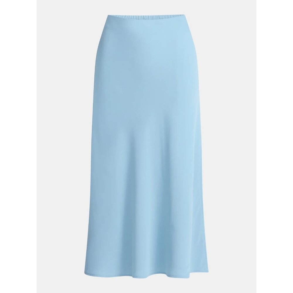 Time and Tru Women's Midi Pull On Slip Skirt, Size L (12-14), Classic Fit, Aqua - Picture 5 of 5